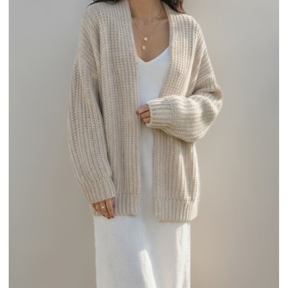 WILFRED Aritzia Alpaca Wool‎ Knit Oversized Cacoon Cardigan Sweater Women's Lg